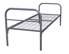 Металлическая кровать одноярусная КМС-0, сетка 100*100мм, 190*70см (1 перемычка) 