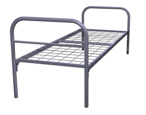 Металлическая кровать одноярусная КМС-0, сетка 100*100мм, 190*70см (1 перемычка) 